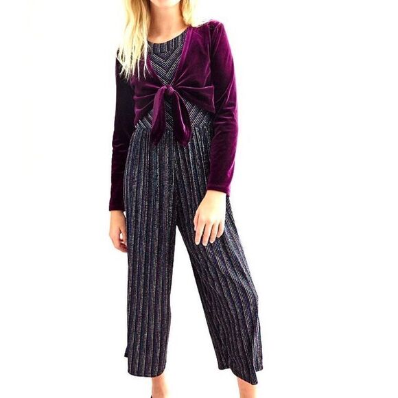 Knit Works girls' tie-front shrug and jumpsuit set - Picture 1 of 10